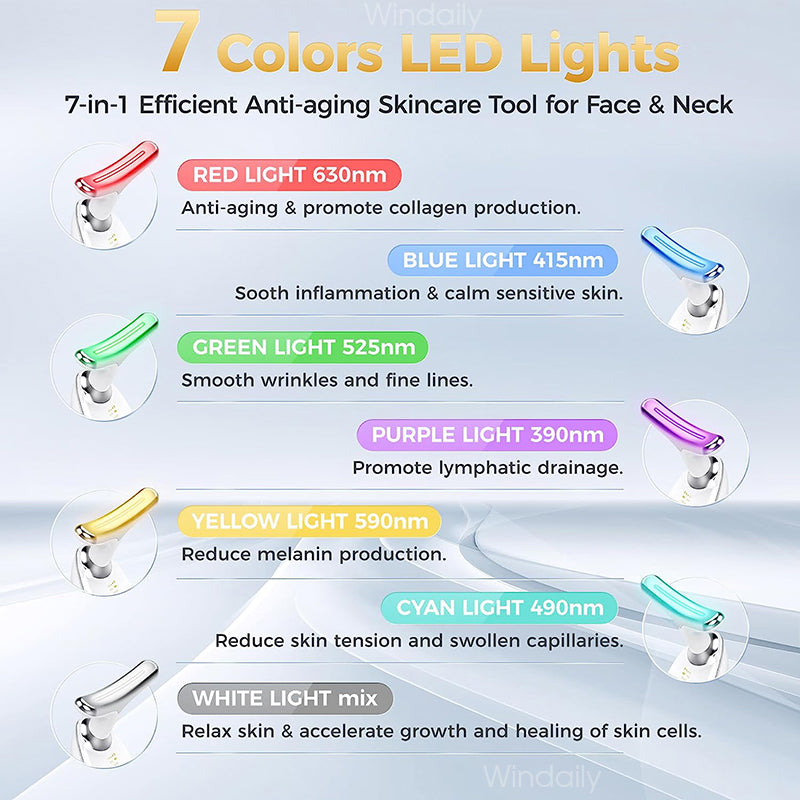 7-Color LED Neck & Face Massager | Glow & Relaxation Device
