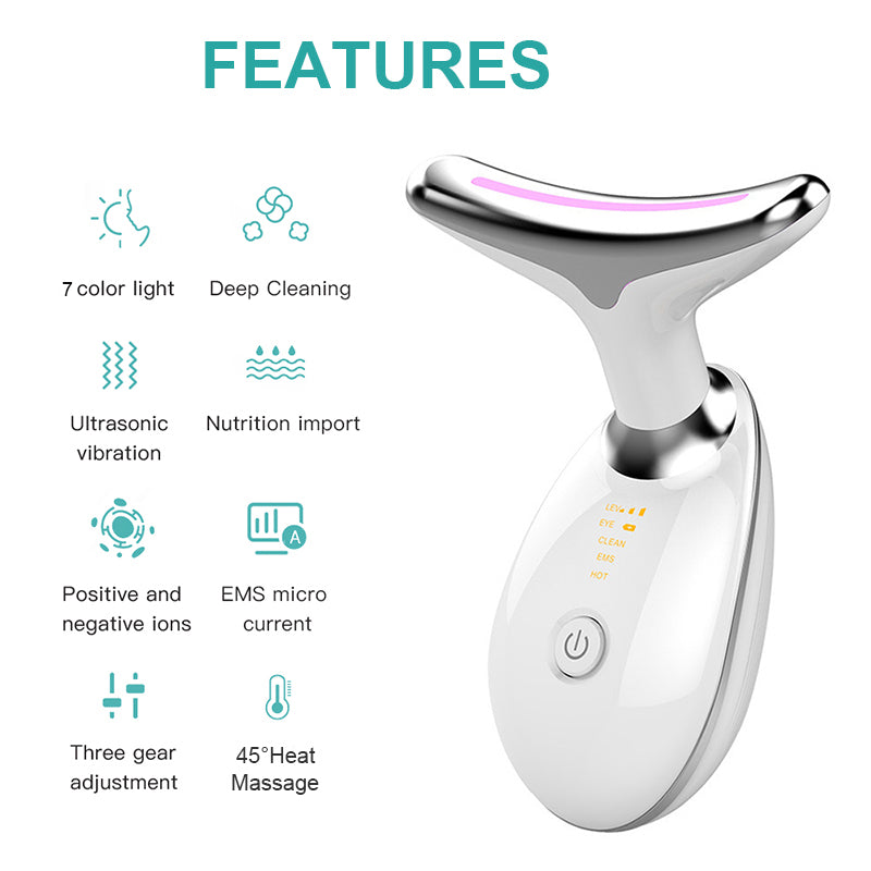 7-Color LED Neck & Face Massager | Glow & Relaxation Device