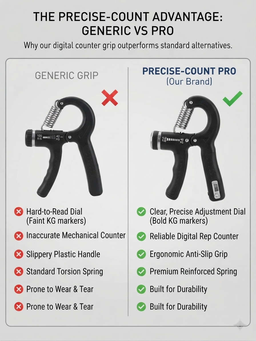 Hand Grip Strengthener with Digital Counter – Adjustable 10-100 KG Forearm Exerciser