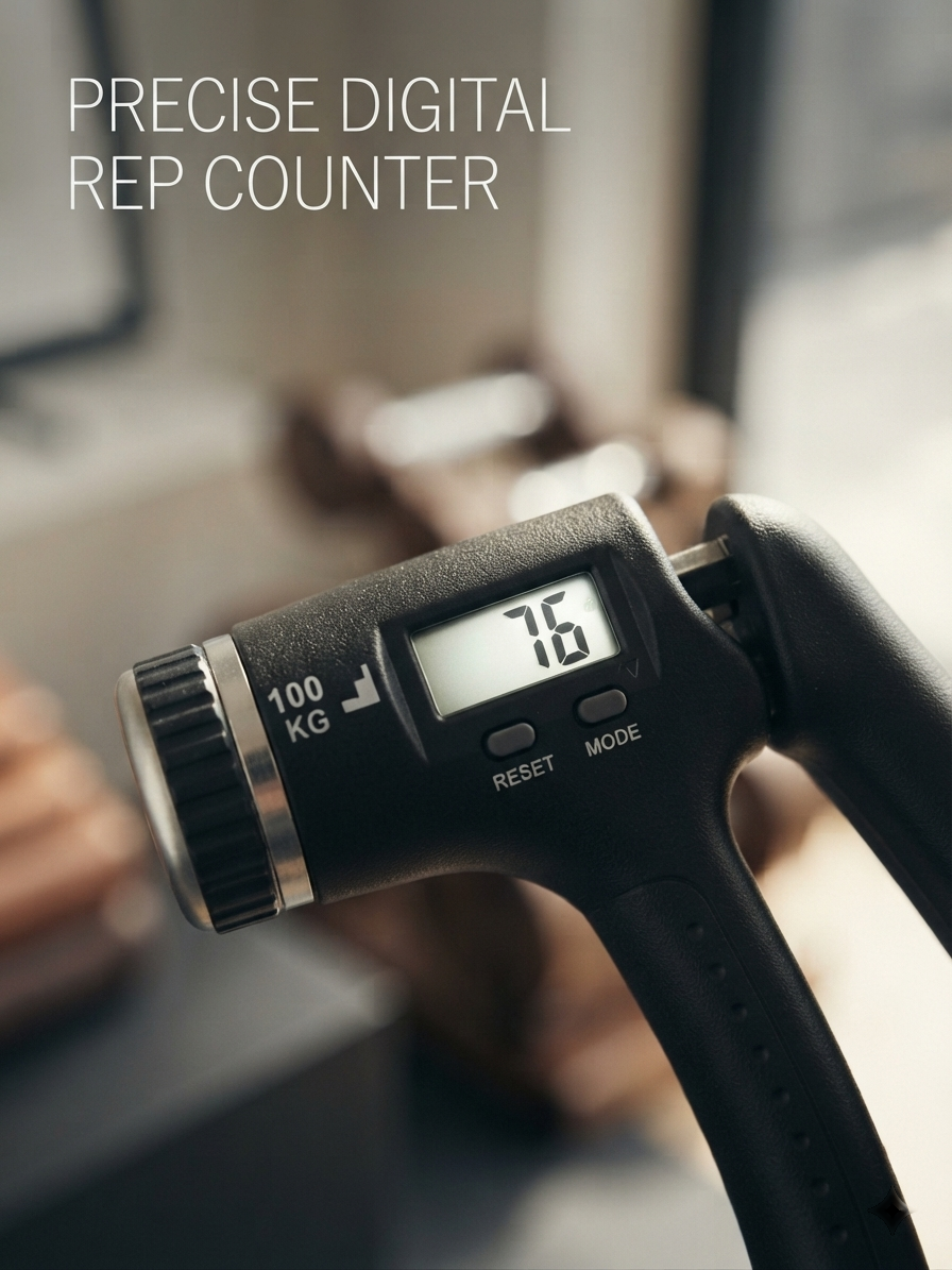 Hand Grip Strengthener with Digital Counter – Adjustable 10-100 KG Forearm Exerciser
