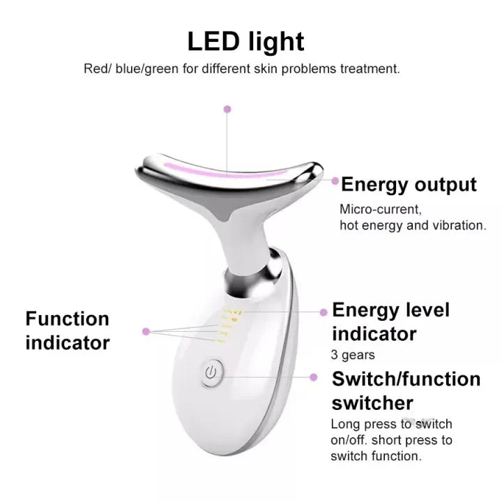 7-Color LED Neck & Face Massager | Glow & Relaxation Device